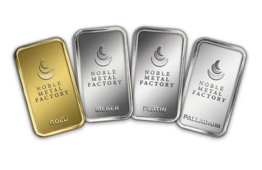 Gold, Silber, Platin, Palladium